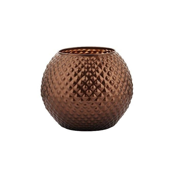 VASO A SFERA MARRONE SATINATO D20 H18